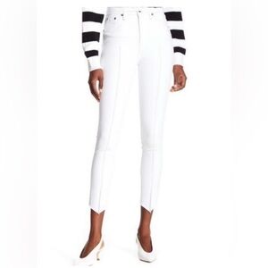 Rag & Bone | HR Ankle Skinny | Raw Asym Hem | Front Pin-tuck | White | 29 NWT